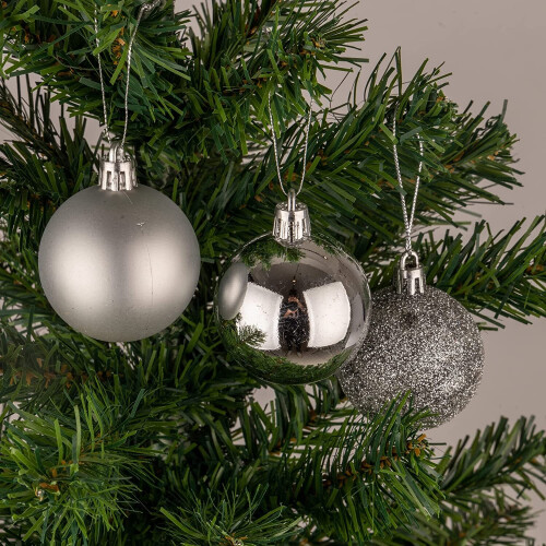 (18Pcs, Silver) 50mm Christmas Baubles Shatterproof,Tree Decorations 1