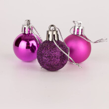 (24Pcs, Purple) 30mm Christmas Baubles Shatterproof,Tree Decorations