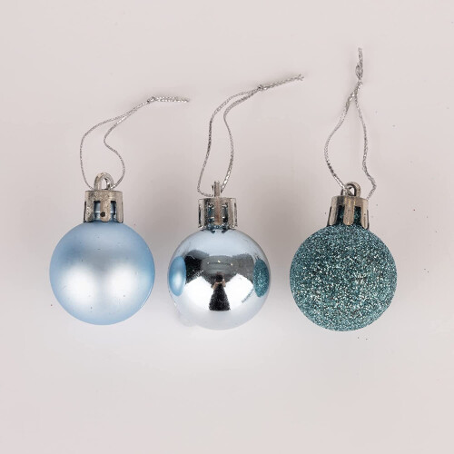 (12Pcs, Light Blue) 30mm Christmas Baubles Shatterproof,Tree Decorations 1