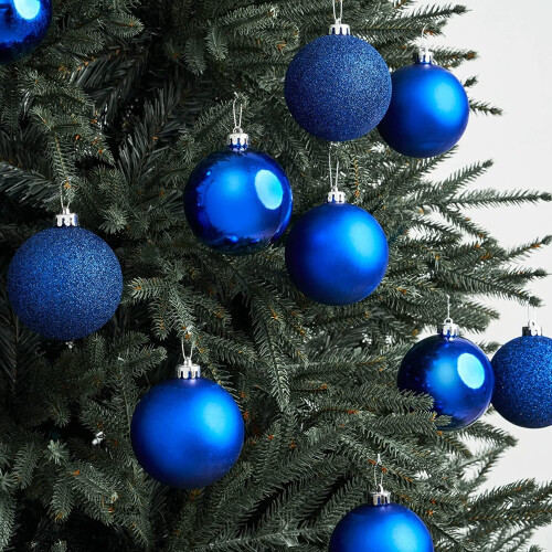 (9Pcs, Blue) 50mm Christmas Baubles Shatterproof,Tree Decorations 2