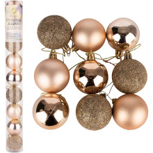 (6Pcs, Champagne Gold) 60mm Christmas Baubles Shatterproof,Tree Decorations