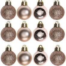 (24Pcs, Rose Gold) 30mm Christmas Baubles Shatterproof,Tree Decorations