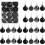 (24Pcs, Black) 30mm Christmas Baubles Shatterproof,Tree Decorations 1