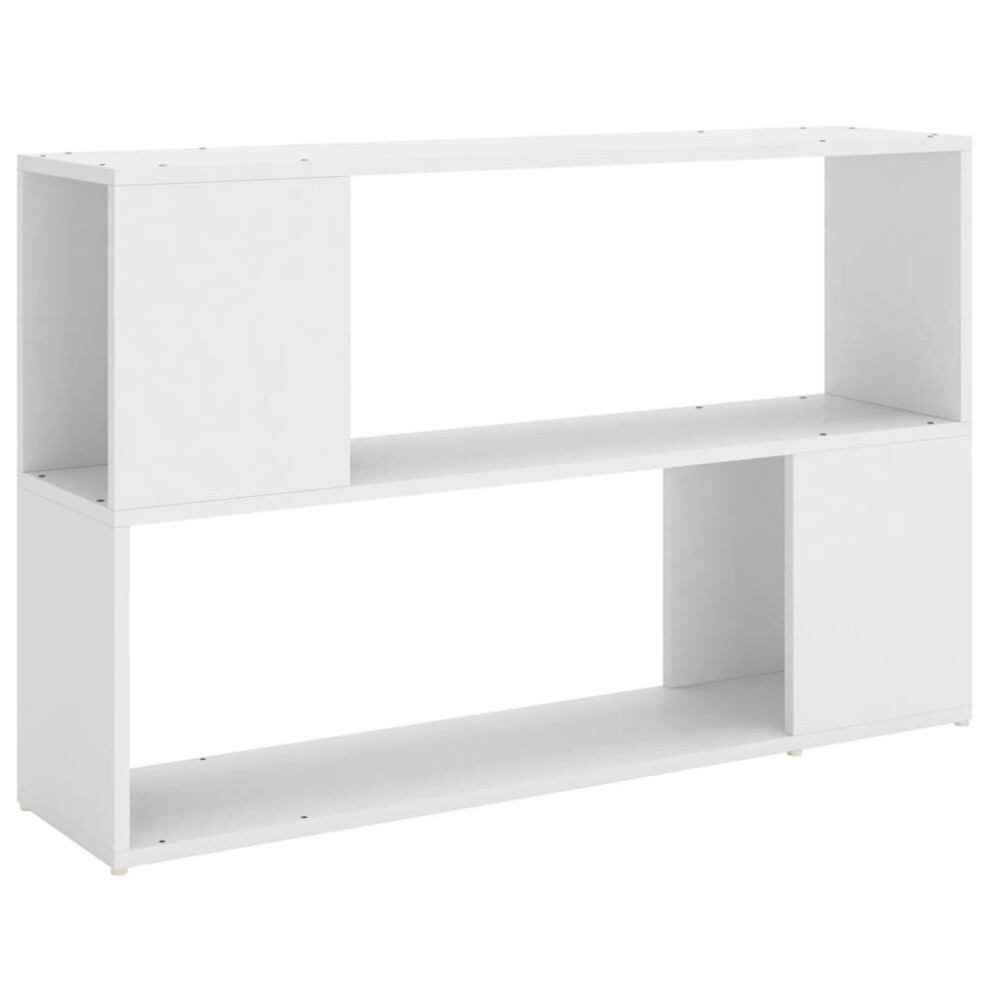 Vidaxl Book Cabinet White Engineered Wood Bookcase Room Divider Standing Shelf