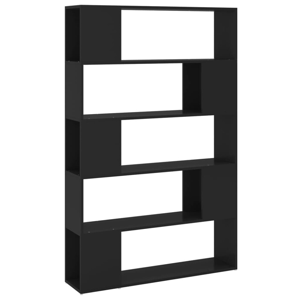 vidaXL Book Cabinet Room Divider Black Chipboard Privacy Screen Storage Rack