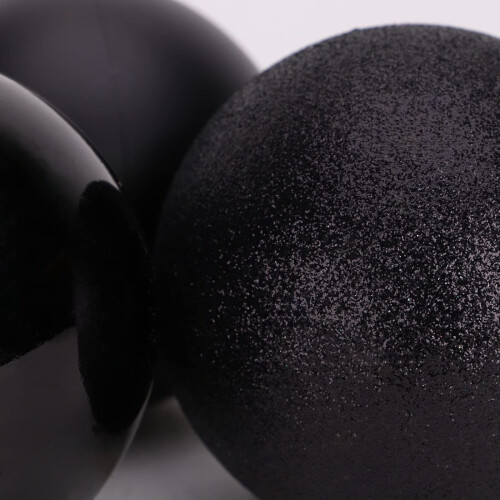 (6Pcs, Black) 10cm Christmas Baubles Shatterproof,Tree Decor 2
