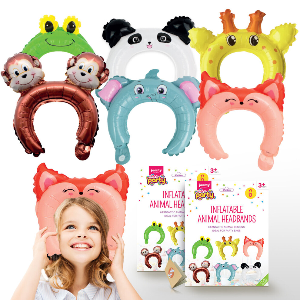 12pk Inflatable Jungle Animal Headband | Party Props Safari