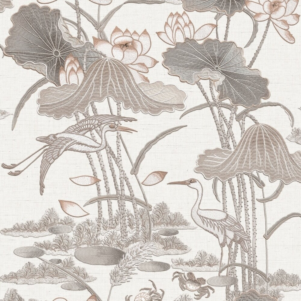 Design Id Tapestry Lotus Pond Grey Wallpaper Tp422701 8809807604037