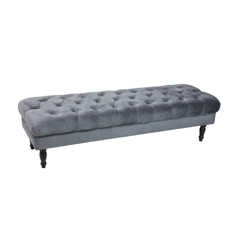 (Grey) JOY Upholstered Bench, Bedroom Bench Seat, Tufted