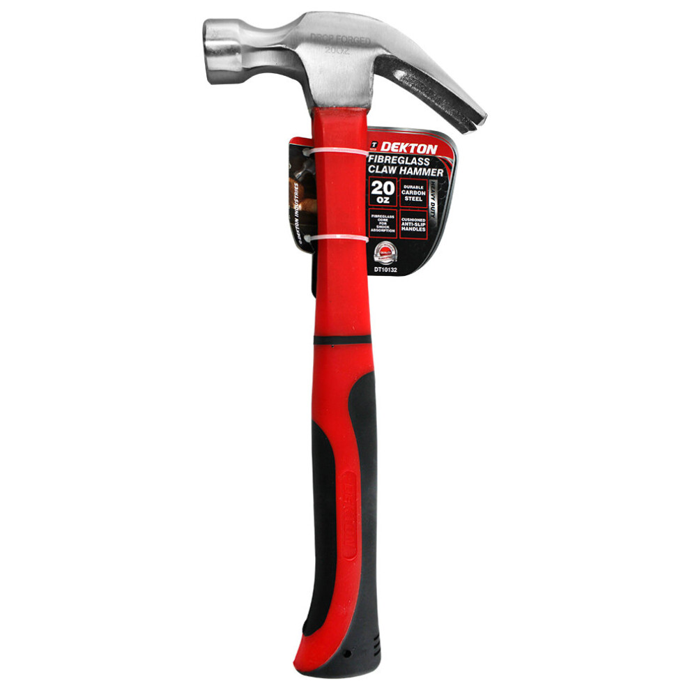 Dekton Claw Hammer 20Oz With Fibreglass Handle, Forged And Induction Hardened Ha
