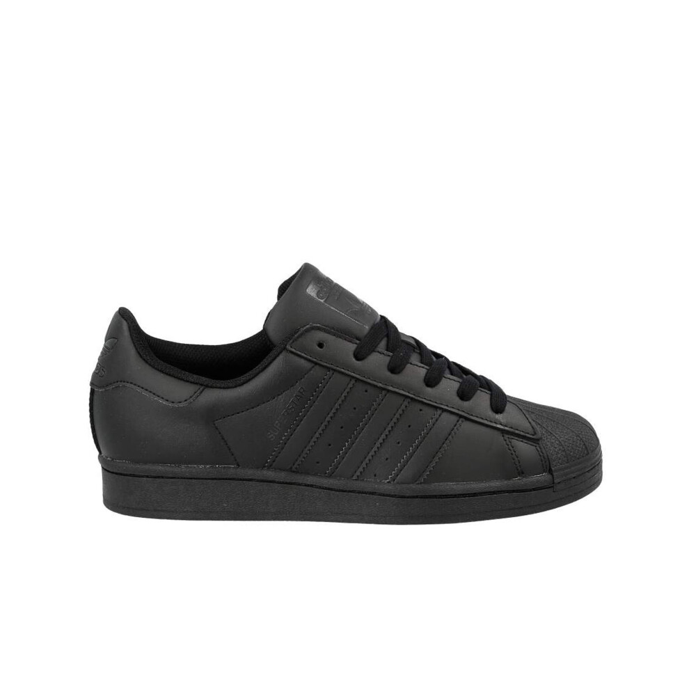 Adidas Superstar Lace-Up Black Smooth Leather Mens Trainers EG4957 (UK )