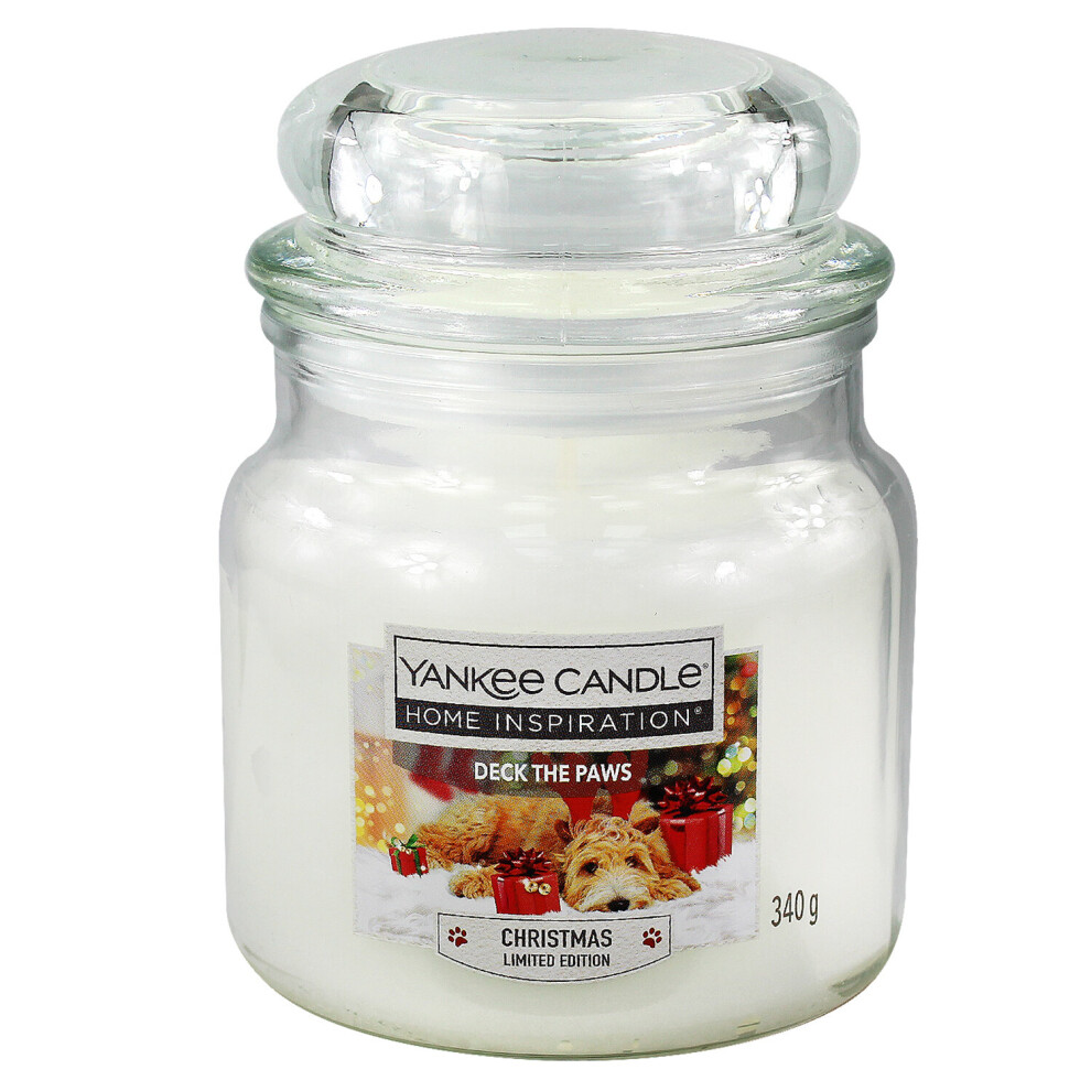 Yankee Candle Deck The Paws Citrus Christmas Scented Wax Glass 60 Hour Burn 340g