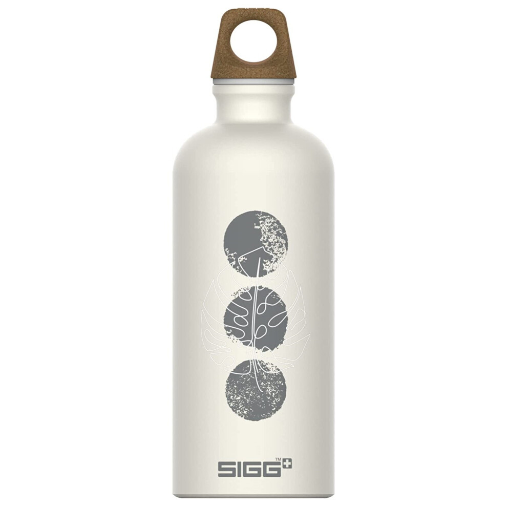 Sigg Aluminium Water Bottle Abstract Motif 100% Recyled Eco Friendly Cream