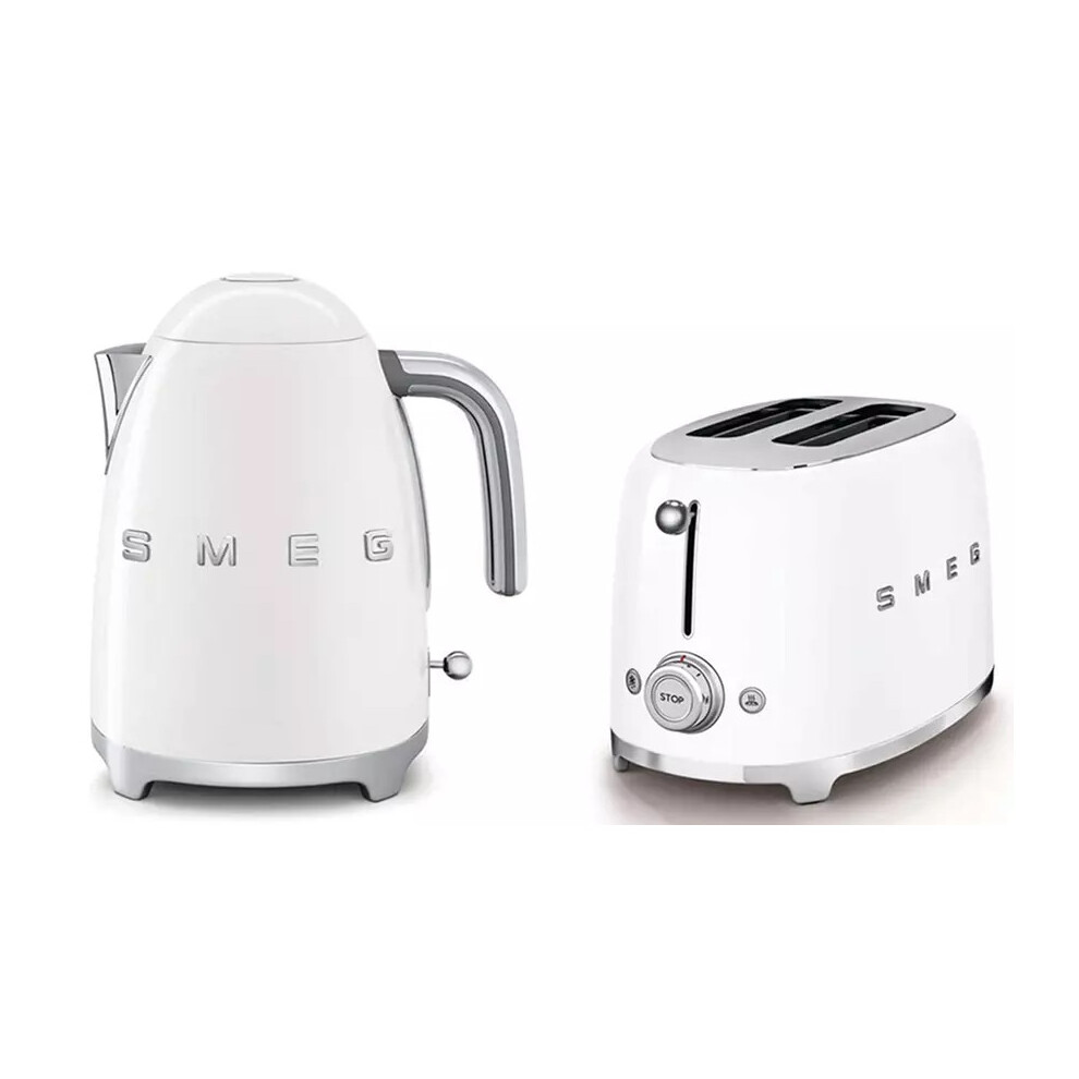 (white) SMEG 2-Slice Toaster and 1.7-litre Kettle Set