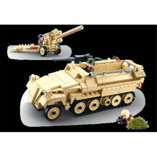 WWII SD.KFZ. 251 Half-Track K18 105mm Cannon Building Brick Kit (460 pcs)