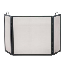 3 Fold Black Wrought Iron Medium Screen