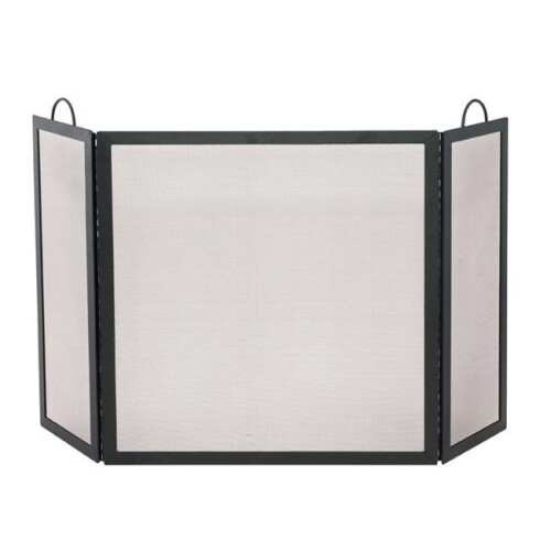 3 Fold Black Wrought Iron Medium Screen