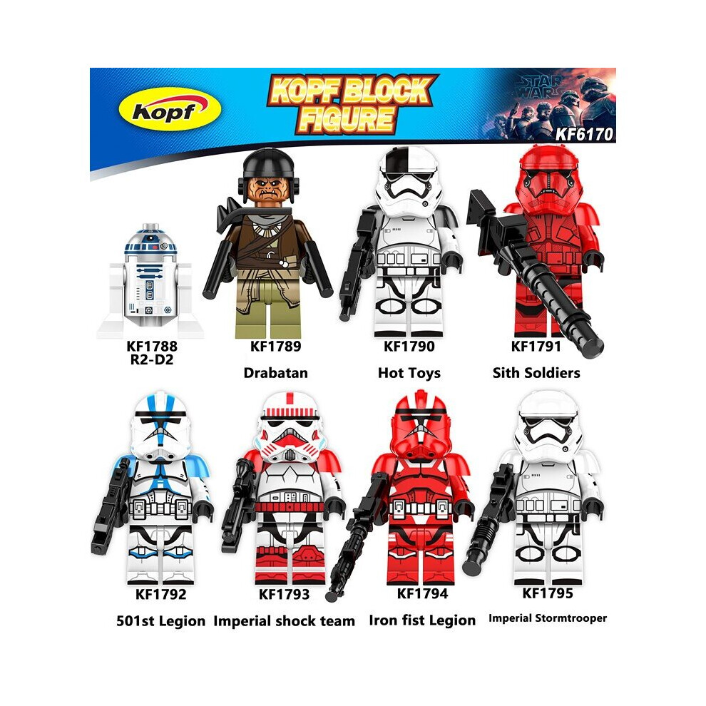 8PCS Star Wars Minifigures Toy Collection Fit Lego Building Block Figurine Christmas Gifts Children's Gifts