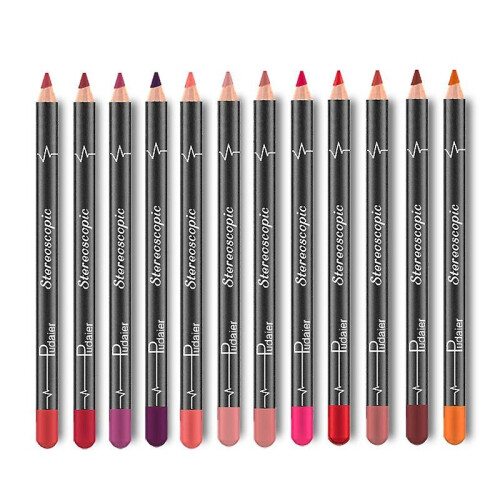 12pcs Lip Liner Pencil Waterproof Lipstick Liner Lip Makeup Tool