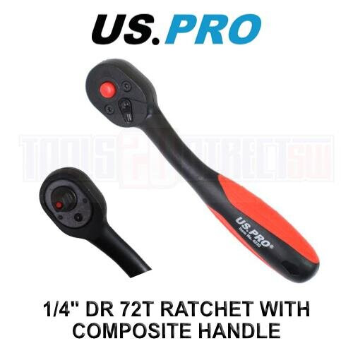 us pro US PRO Tools 1/4" DR 72T Ratchet With Composite Handle 4232