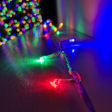 200 20M LED Premier Indoor / Outdoor Christmas Lights Multi-Coloured Clear Wire