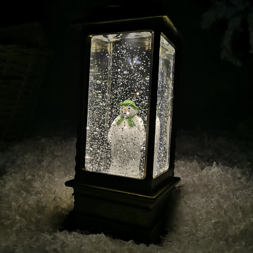 The Snowman And The Snowdog Battery Operated 28cm Copper Water Spinner Warm White LED Snowman Figure