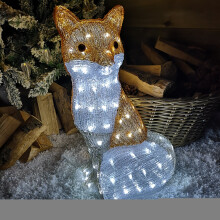 The Snowman & Snowdog 2018 54cm Acrylic Fox Figure with 100 Ice White LEDs