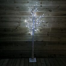 1.8m (6ft) Christmas Outdoor Birch Tree with 80 Ice White LEDs