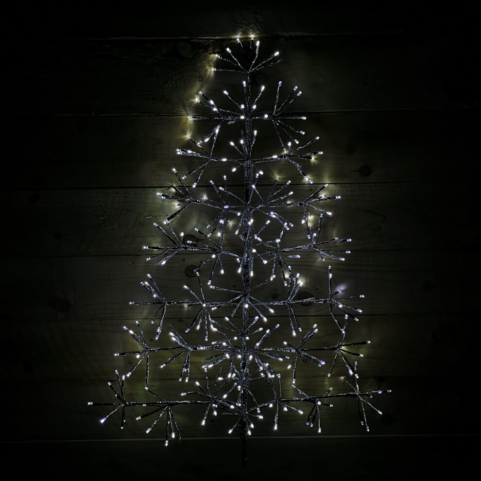 Premier Silver Tree Starburst With White LEDs 90cm [LV191434S]
