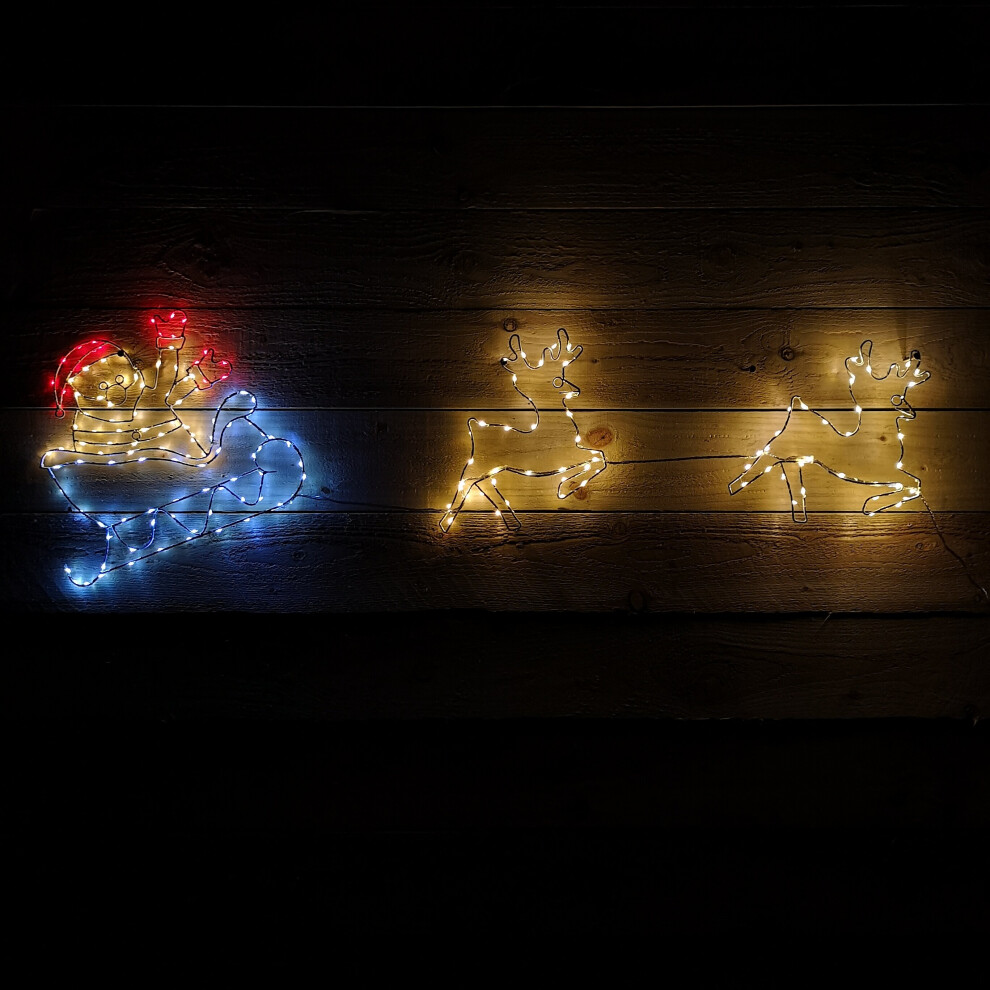 Christmas Reindeer Santa Sleigh Set 190 LED Hanging Decoration RS05794