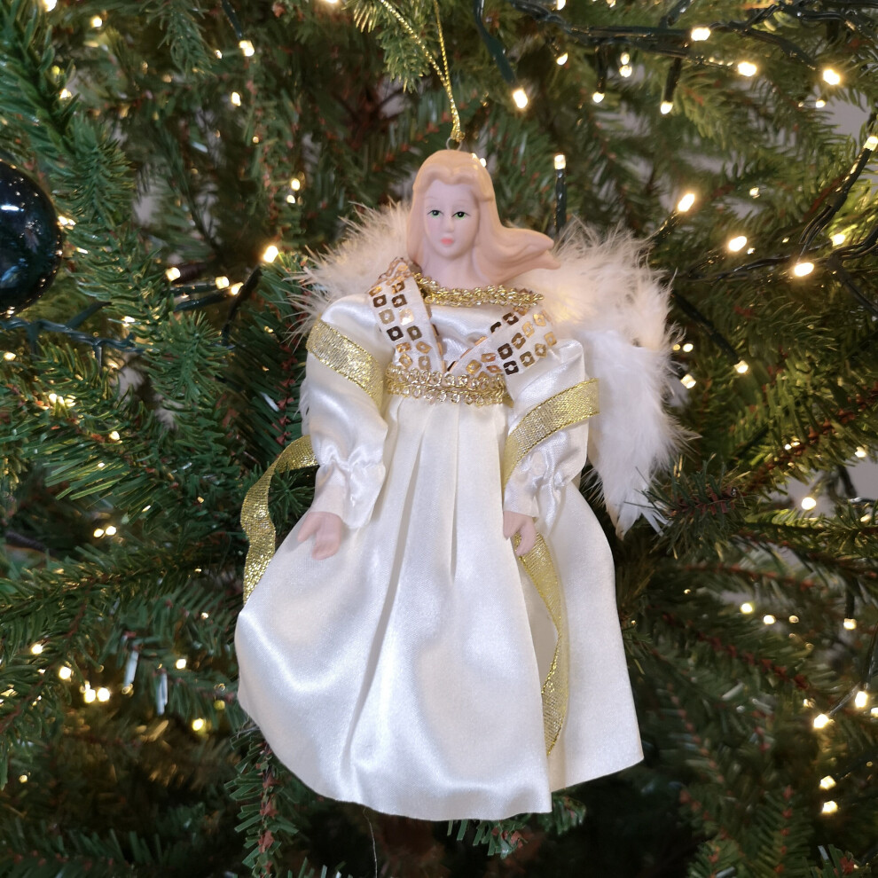18cm Premier Christmas Tree Top Topper Angel In Ivory