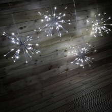 Premier 4 Piece White Sparkle Ball Light 200 White LEDs 45cm - LV161448W