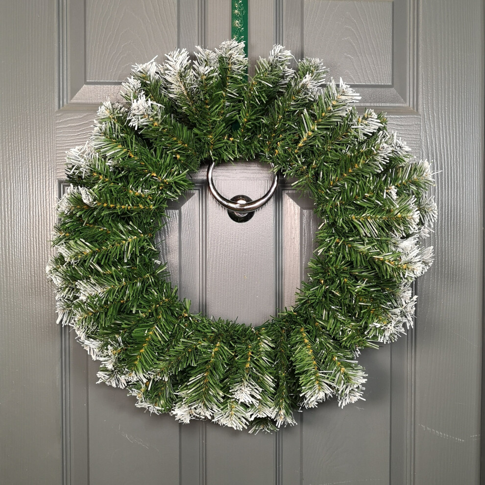 Premier 50Cm Snow Tipped Christmas Wreath Decoration Green