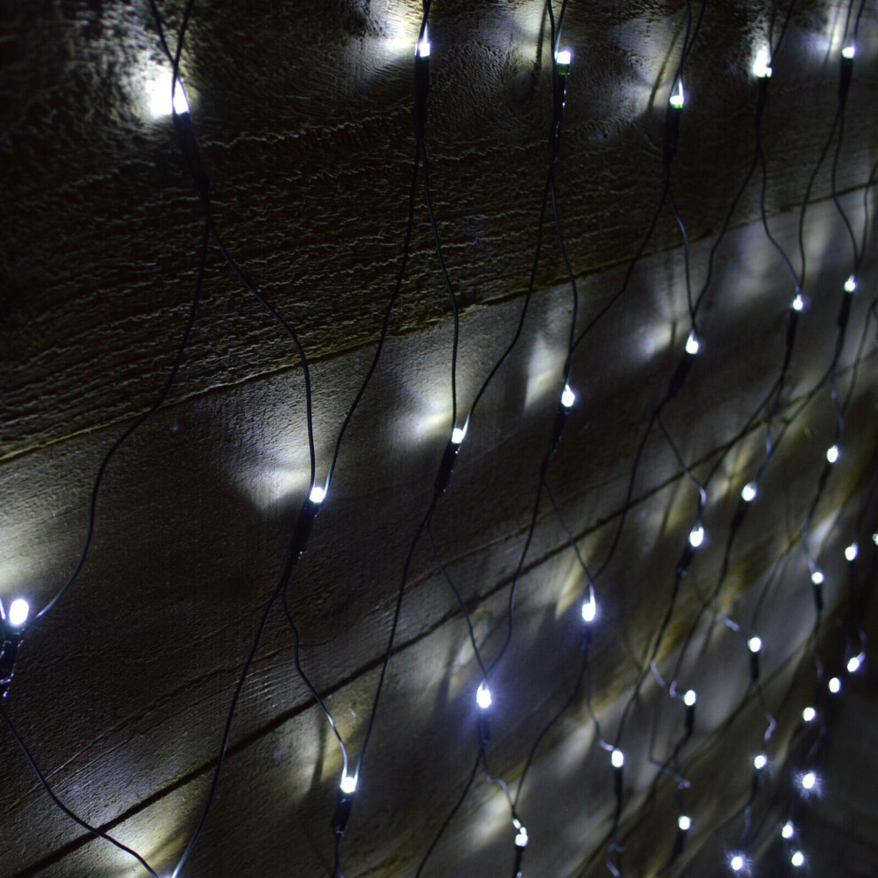 Premier 1.7m x 1.2m 180 LED Multi Action Christmas Net Window Light - Cool White