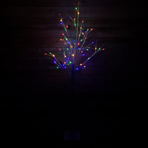 Snow Time 1.8m Christmas Outdoor Birch Tree with 80 Multicoloured LEDs