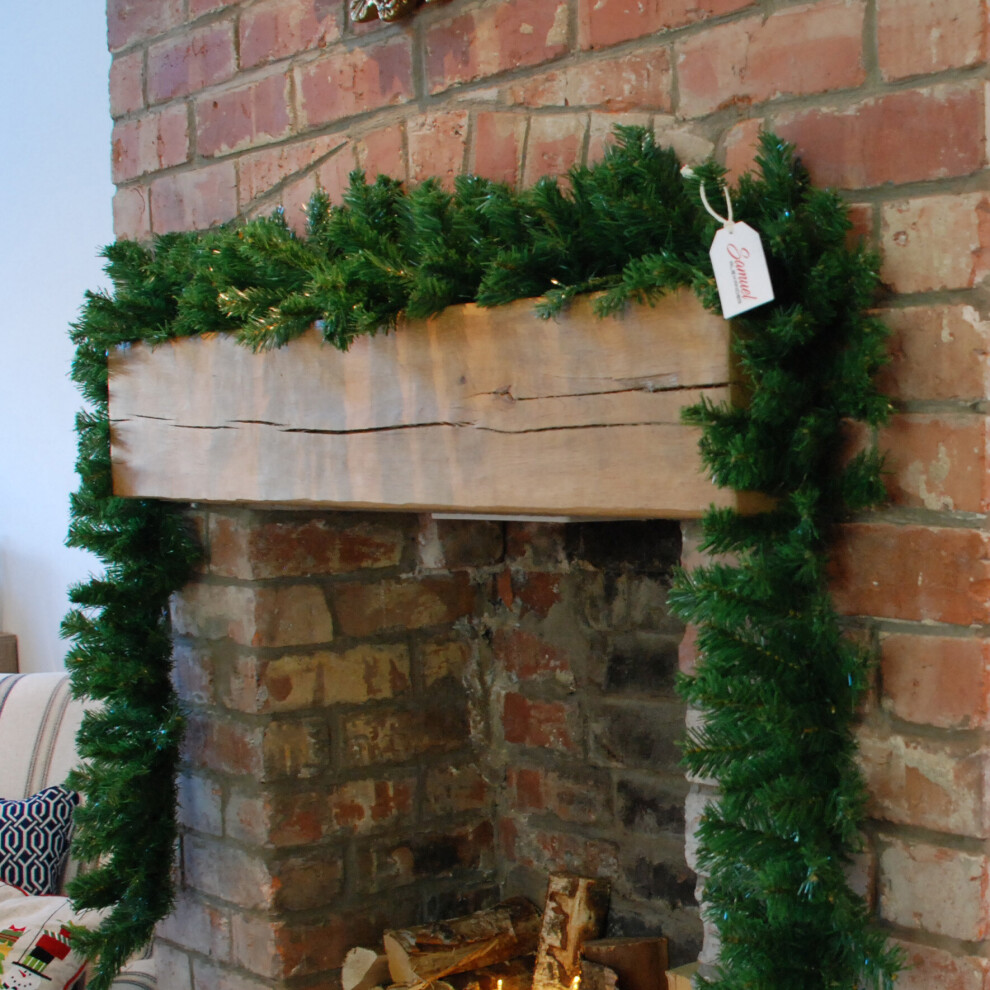 Premier 270cm (9ft) x 25cm Plain Green Christmas Garland Decoration