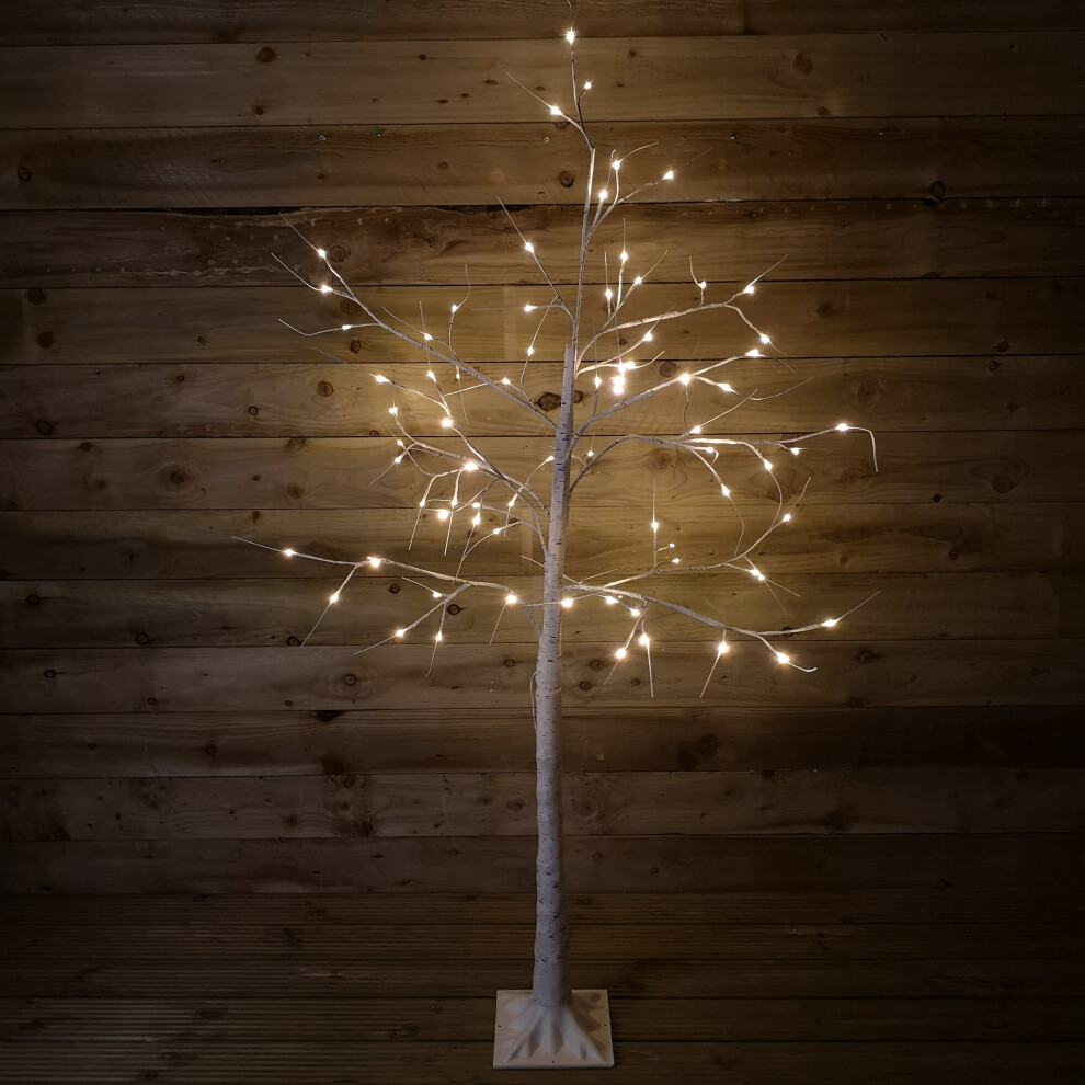 1.8m (6ft) Christmas Outdoor Birch Tree with 80 Warm White LEDs