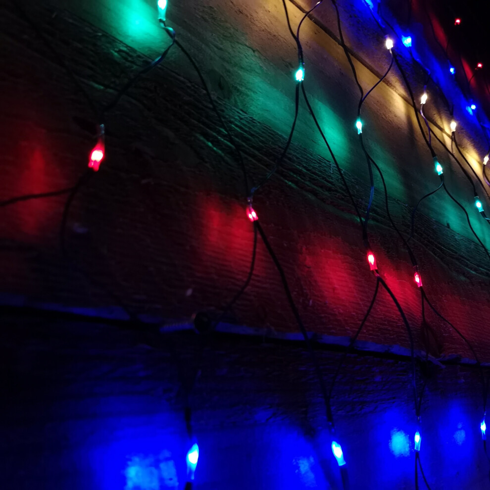170cm x 120cm Multi Function Christmas Net Lights with 180 Multi Coloured LEDs