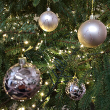 Snow White Shatterproof Christmas Tree Decoration - 9 Pack 60mm Baubles Rose Gold