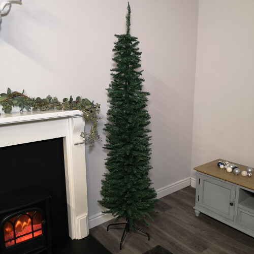 Premier 2m (6.5ft) Premier Pencil Style Slim Christmas Tree in Green