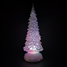 (27cm Water Tree) Battery Operated Christmas Colour Changing LED Water Spinner Tree