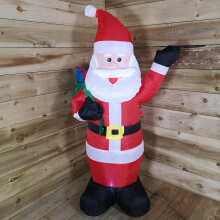 130cm Inflatable LED Santa waving arm with Gift bag Xmas Decoration