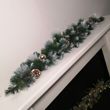 90cm (3ft) Frosted Glacier Christmas Swag with Pine Cones