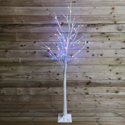 Snow Time 1.8m Christmas Outdoor Birch Tree with 80 Multicoloured LEDs 2