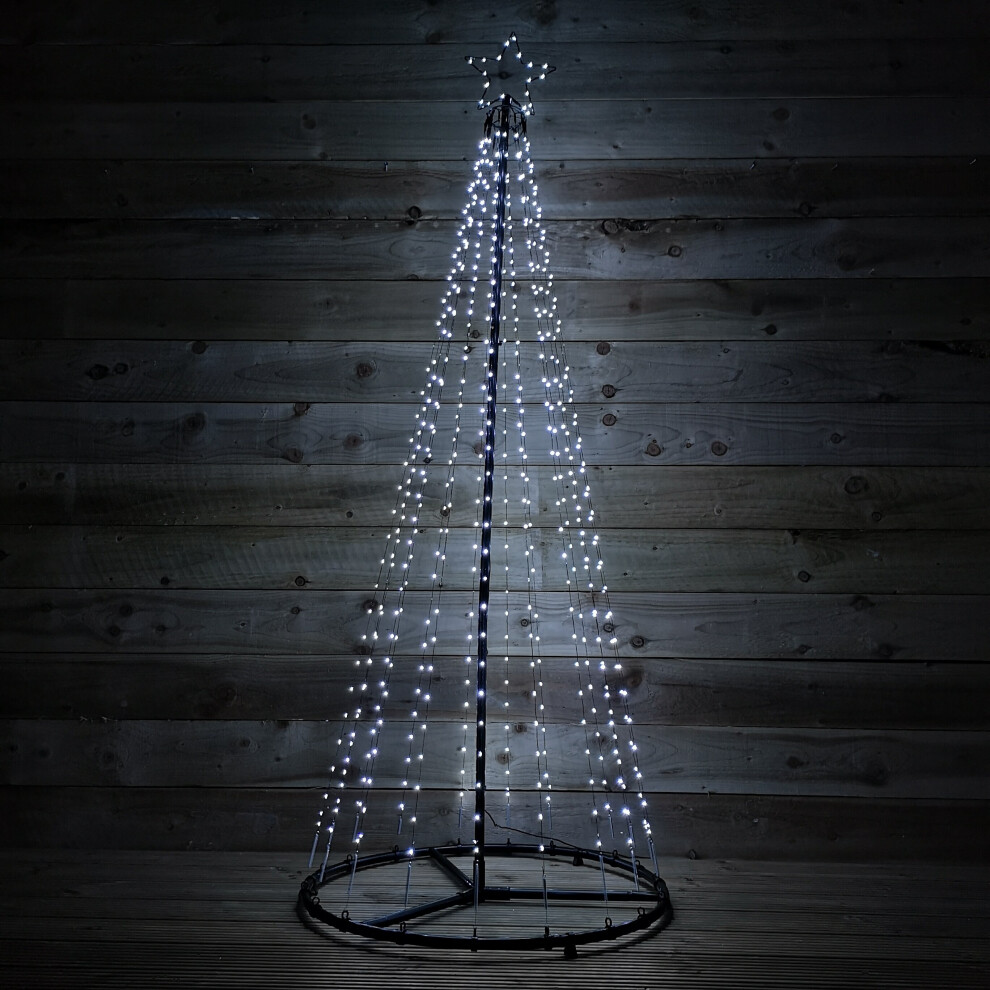 1.8m Light Up Christmas Maypole Tree 560 Ice White Flashing LEDs