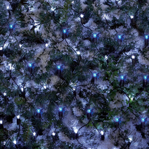 Premier Premier 1.7m x 1.2m 180 LED Multi Action Christmas Net Window Light Blue & White 1