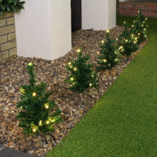 6x 30cm LED Premier Christmas Tree Path Lights – 15 LEDs per Tree (90 Total), 5m Cable + 10m Lead, Indoor/Outdoor