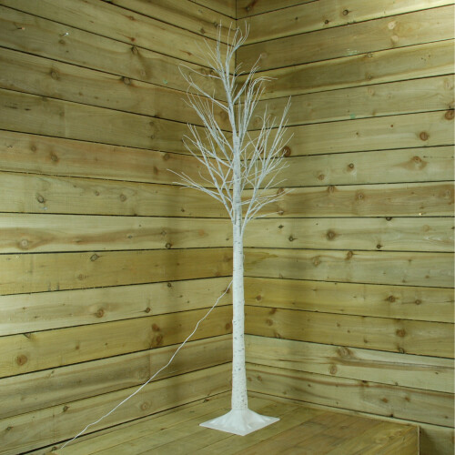 Snow Time 1.5m Christmas Outdoor Birch Tree with 64 Multicoloured LEDs 1
