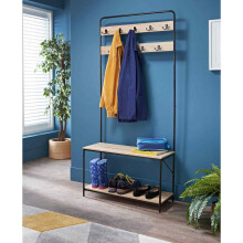 Hallway Furniture Set Shoe Bench Shoe Storage Coat Rack With 9 Hooks