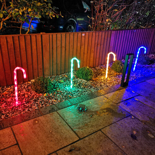 Premier 62cm Multi Coloured Christmas Candy Cane Garden Patio Illuminated Path Lights 1